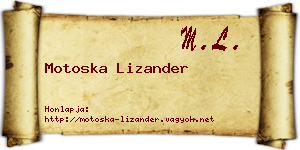 Motoska Lizander névjegykártya